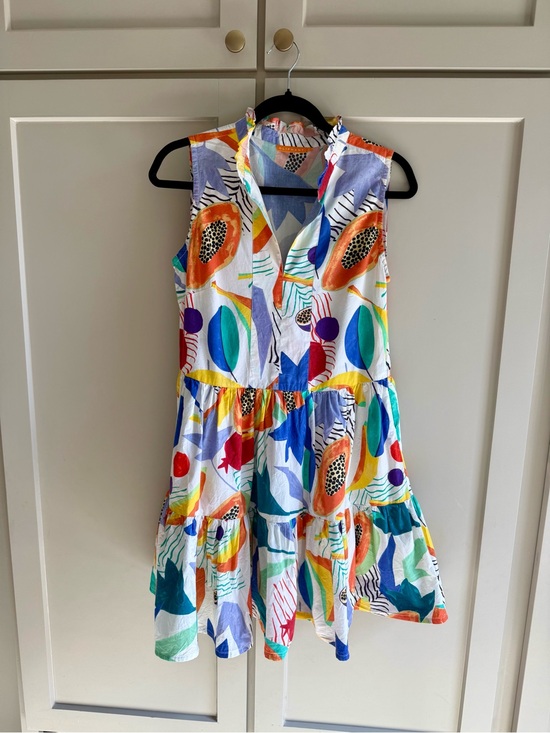 Oliphant Dresses & Skirts - Oliphant Ruffle Collar Tiered Tropical Dress  size Small